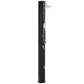10.6 Gallons Solar Heated Shower with 360 Rotating Rainfall, Handheld Shower Head, Temperature Adjustment & Foot Shower