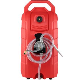 16 Gallon Fuel Caddy, 7.8 L/min, Portable Gas Storage Tank Container with Hand Pump Rubber Wheels